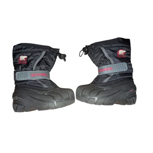 Sorel Flurry Kids Winter Snow Boots Black Size US 8 Toddler - Picture 1 of 7